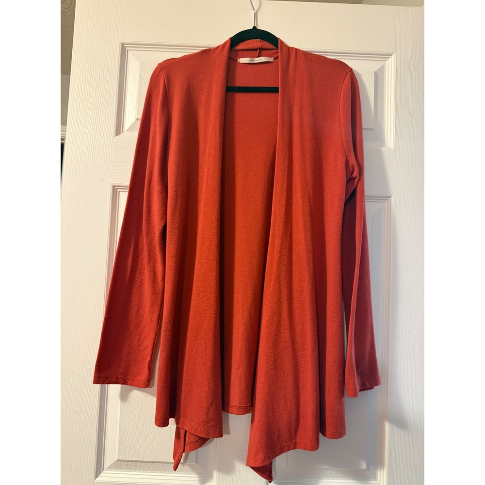 41 Hawthorn Womens XL Orange Open Front Draped Waterfall Cardigan 9029-140